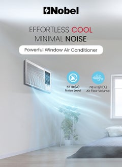 Nobel Window Air Conditioner 1.5 Ton, 18000 BTU/H, Cooling Only, Mechanical Control Type, 2925W Max Power Input, R410 Refrigerant, Rotary Compressor, Efficient Cooling Solution NWAC-18C White  - Image 3
