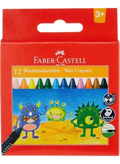 FABER-CASTELL Pack Of 12 Wax Crayon Set Multicolour  - Image 2