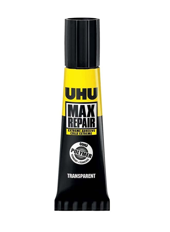 UHU Max Repair Extreme Adhesive, Extra Strong And Universal Repair Glue For Almost All Repairs, Indoors And Outdoors, 8 G, Transparent Clear 8grams - Image 1