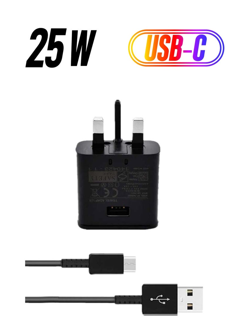 Samsung 3-Pin Fast-Charging Travel Adapter With Type-C Cable Black  - Image 1