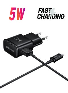سامسونج محول مايكرو مزود بكابل USB مناسب للسفر أسود 
