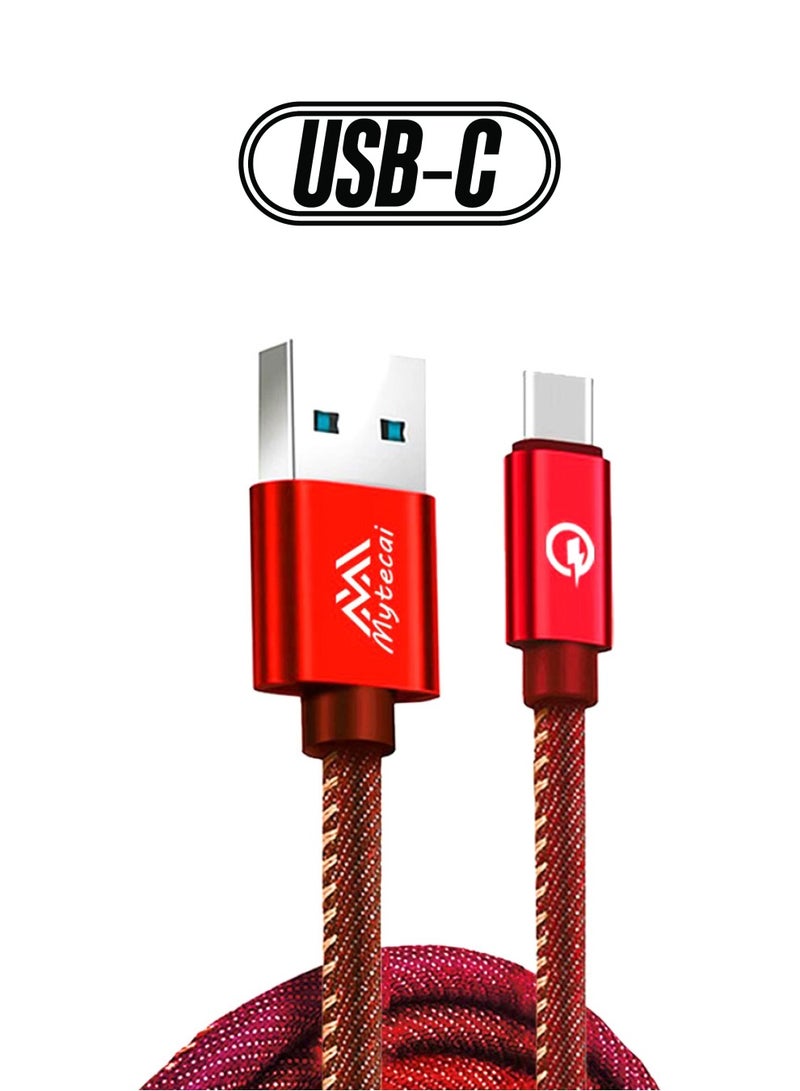 Type-C Data Sync And Charging Cable Red