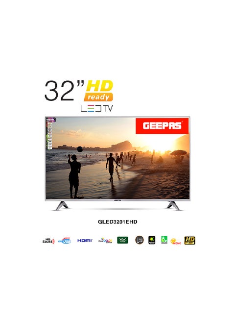 32" Edgelss Slim LED TV with Remote Control,HDMI & USB Ports, AV Mode, Head Phone Jack, PC Audio In,VGA,Energy Saving Technology, Dynamic Sound GLED3201EHD Black
