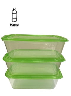 RAJ 3-Piece Food Container Set Clear/Green 