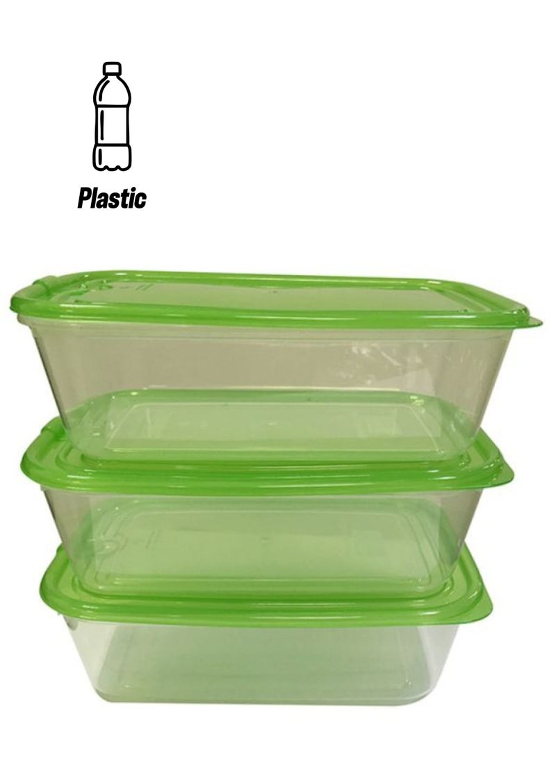 RAJ 3-Piece Food Container Set Clear/Green 