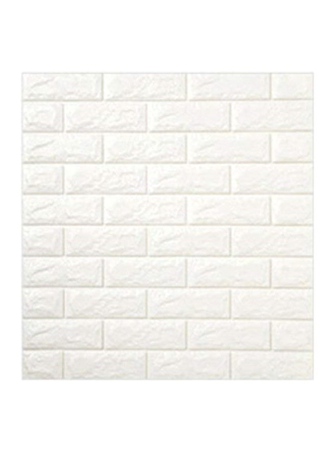 10-Piece 3D Foam Bricks Wallpaper Set White - Image 1