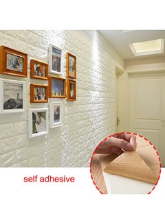 Generic 1-Piece 3D Foam Bricks Wallpaper Set White 77x70cm  - Image 4