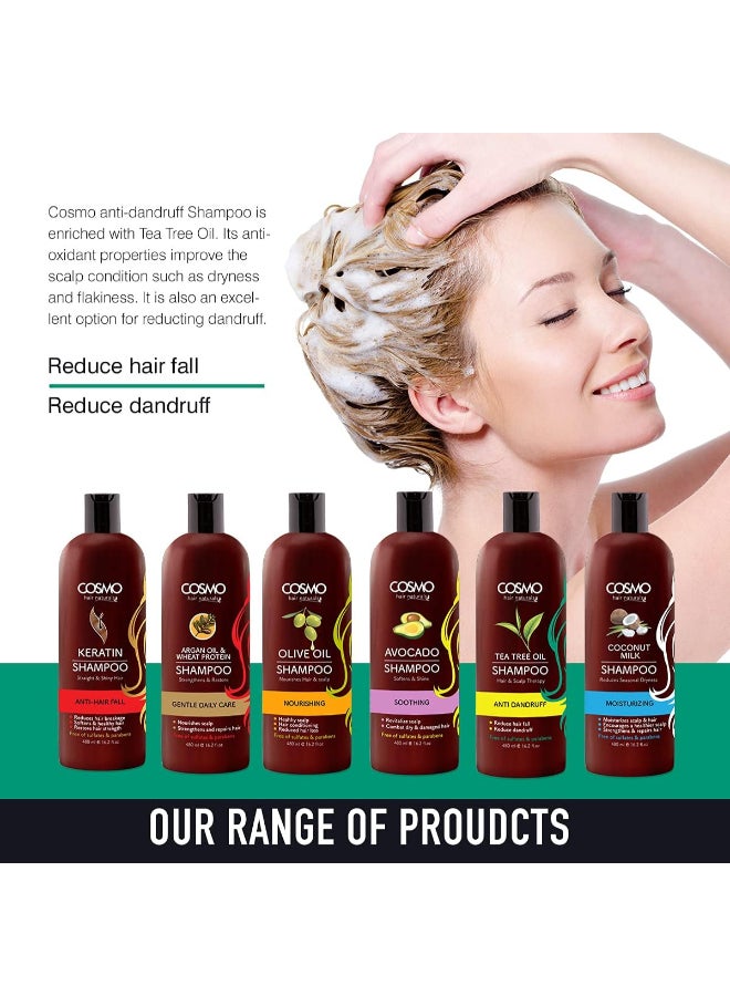 COSMO Tea Tree Oil Anti-Dandruff Shampoo 480ml  - Image 3