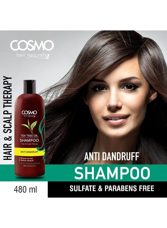 COSMO Tea Tree Oil Anti-Dandruff Shampoo 480ml  - Image 2