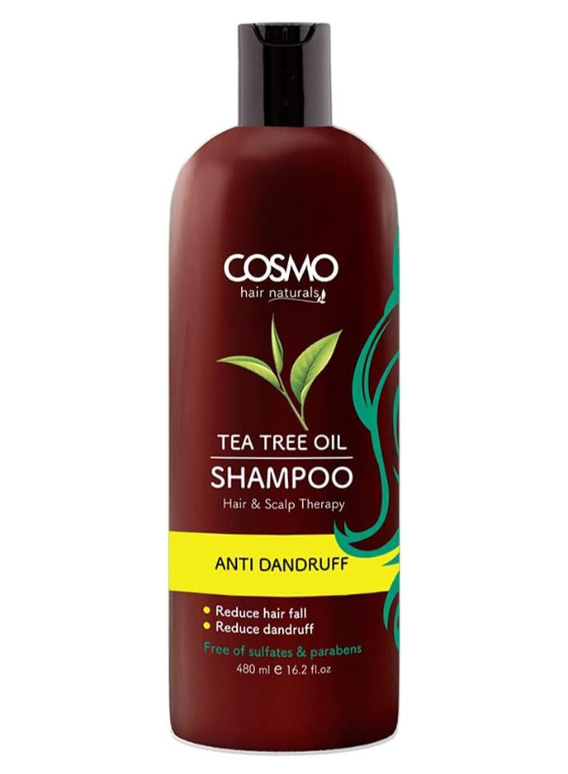 COSMO Tea Tree Oil Anti-Dandruff Shampoo 480ml - Image 1