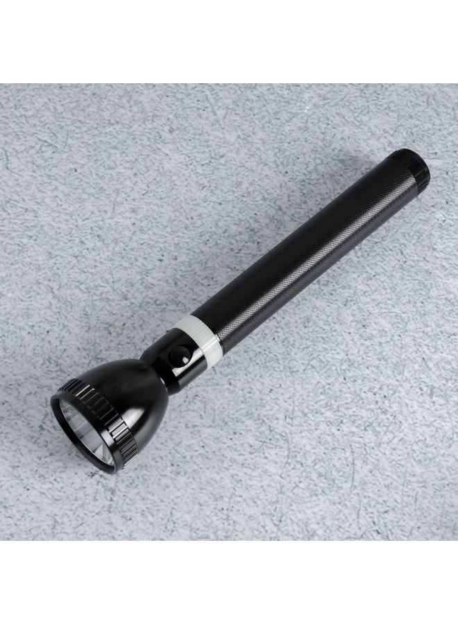 GEEPAS - Rechargeable LED Flashlight 357MM|  Aluminum Body Hyper Bright 7W T6 LED | Charge 1500 Times, 6 Hours Continuous Working with 3000mAh Rechargeable Battery| GFL3858 Black/White - Image 1