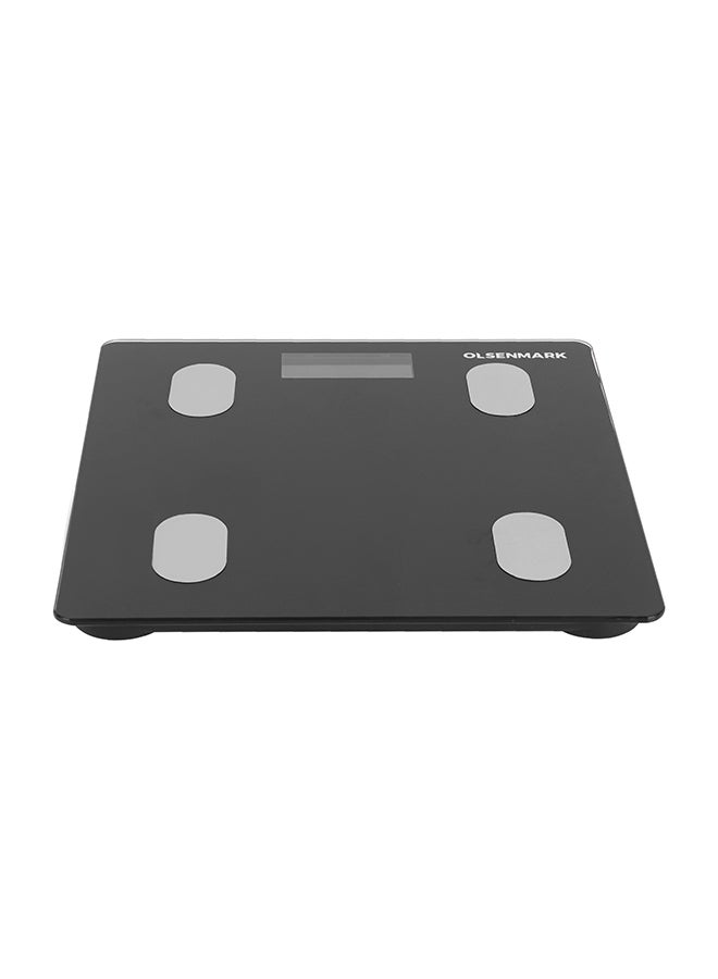 Olsenmark Smart Digital Personal Scale OMBS2256, with Smart Fitness App, Bluetooth Connected, LCD Display, 180 KG Capacity, Perfect for Home, Bathroom, Gym
