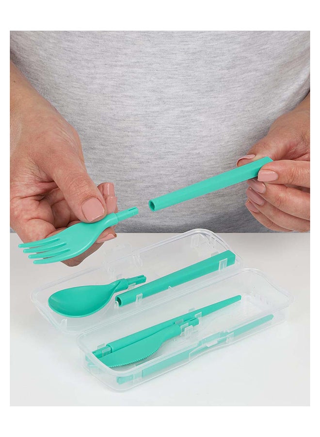 Sistema Cutlery Set To Go Green : Utensil Set - Travel-friendly - Portable - Reusable - BPA-free Green