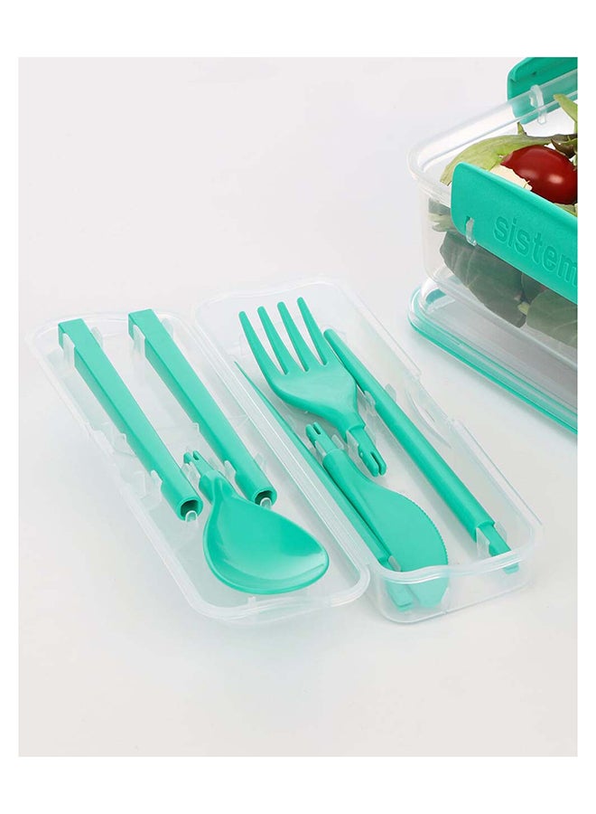 Sistema Cutlery Set To Go Green : Utensil Set - Travel-friendly - Portable - Reusable - BPA-free Green