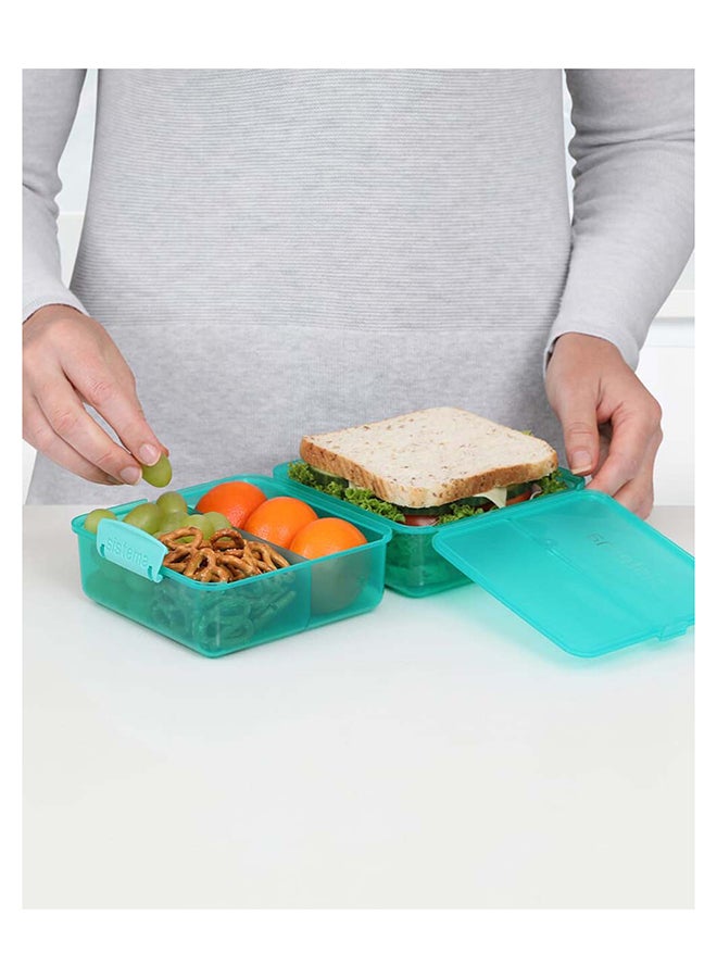 sistema Sistema Lunch Cube Food container Coloured 1.4L Green : Meal Storage - Microwave-safe - Dishwasher-safe - Leak-proof - BPA-free Green  - Image 2