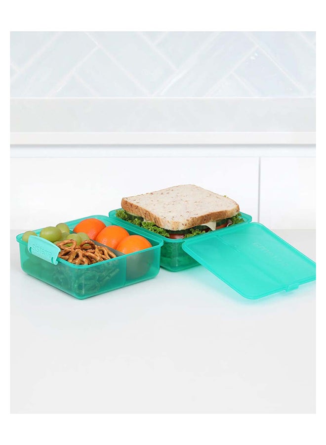 sistema Sistema Lunch Cube Food container Coloured 1.4L Green : Meal Storage - Microwave-safe - Dishwasher-safe - Leak-proof - BPA-free Green  - Image 3