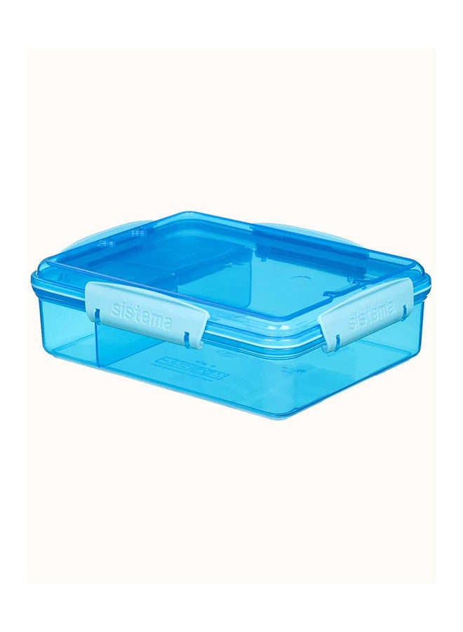 Sistema Snack Attack Duo Lunch Box 975ML Blue: Snack Container - Lunch Container - Portable - Leak-proof - BPA-free Blue 19.7x5.85x15.8cm - Image 4
