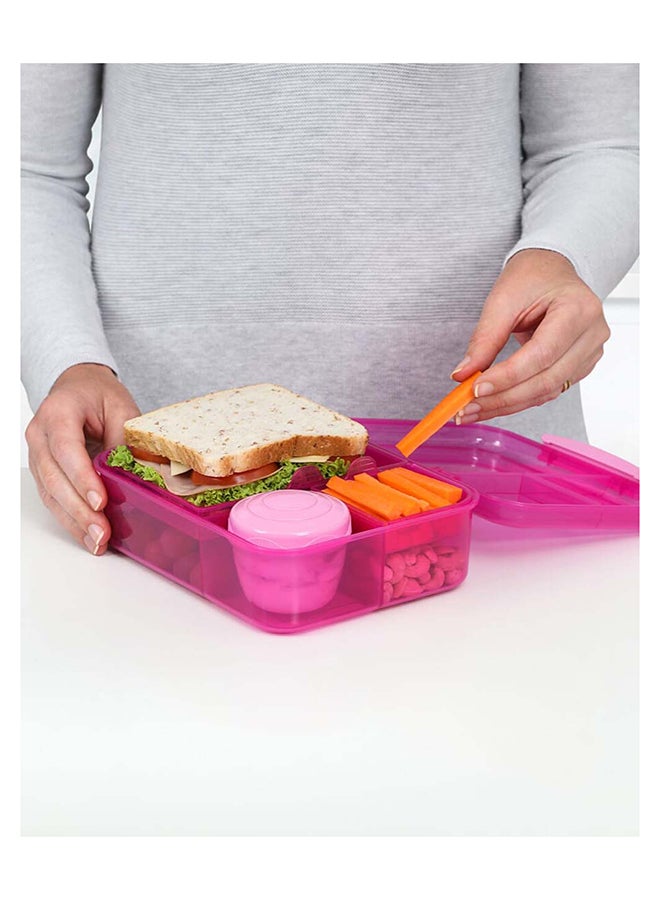 sistema - Sistema Bento Lunch Box 1.65L, Meal Container - Leak-proof - Portable - BPA-free Pink - Image 1
