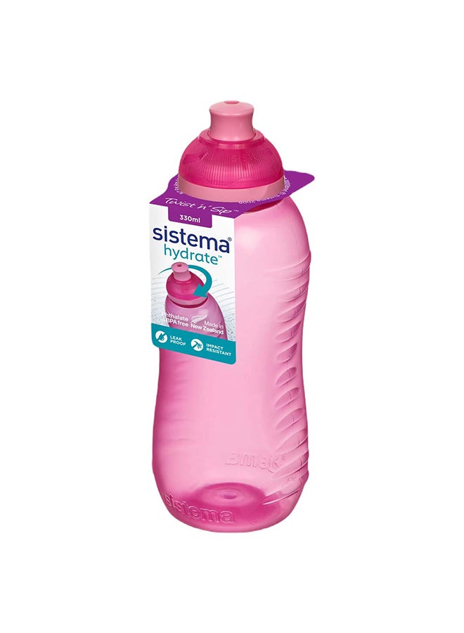 sistema - Sistema Twist 'N Sip 330ml Squeeze Water Bottle Pink -Leak-proof Pink - Image 1