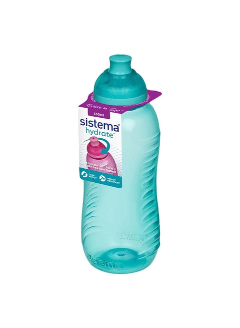 Sistema Twist 'N Sip 330ml Squeeze Water Bottle Green - Leak-proof Multicolour