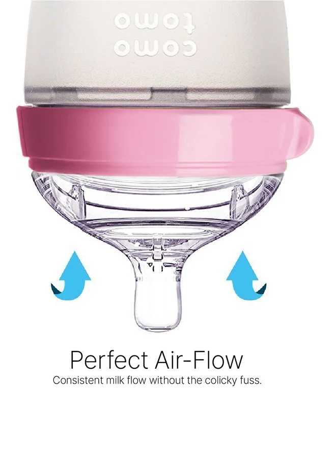 comotomo Nature Feel Baby Feeding Bottle 250ml, Pack Of 1 Pink