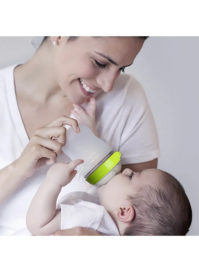 كوموتومو طقم حلمات رضاعة من السيليكون بتصميم حلمة طبيعية، بطيئة التدفق - شفافة، من قطعتين