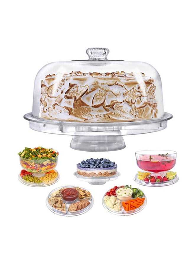 تراست حامل كعك دائري من الأكريلك شفاف 31x31x16سم - Image 2