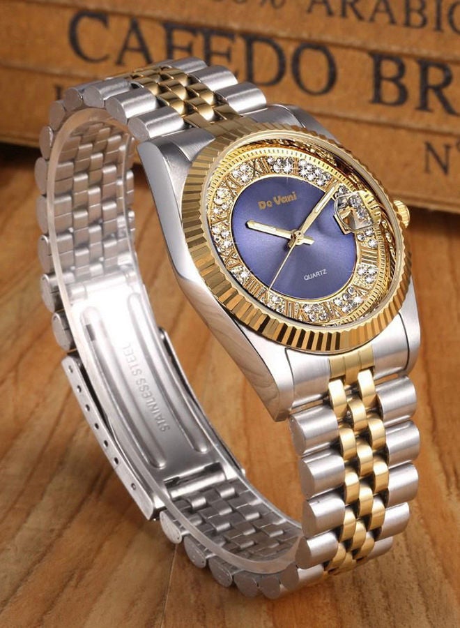 دي فاني ساعة يد كوارتز بعقارب مقاومة للماء وسوار من الستانلس ستيل طراز D3011 - Image 2