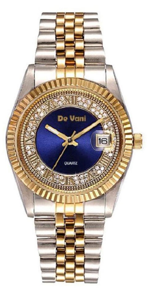 Water Resistant Stainless Steel Analog Quartz Watch D3011