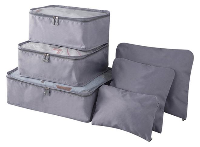 6-Piece Travel Organizer Bags Set Grey