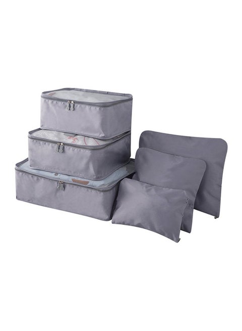 6-Piece Travel Organizer Bags Set Grey