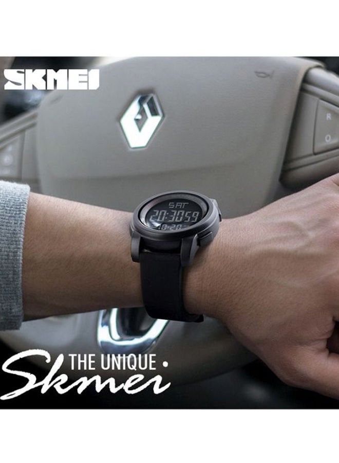 سكمي ساعة يد رقمية مقاومة للماء طراز 1257 - 50 مم - لون أسود للرجال - Image 4