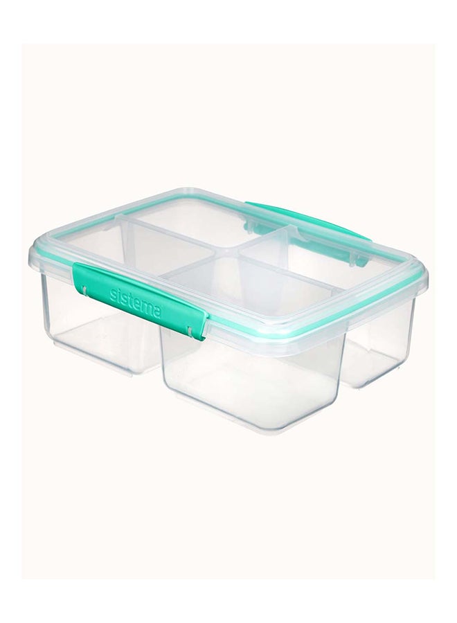 sistema Quad Split Food Storage Container Green 23.4x8x17.4cm - Image 2