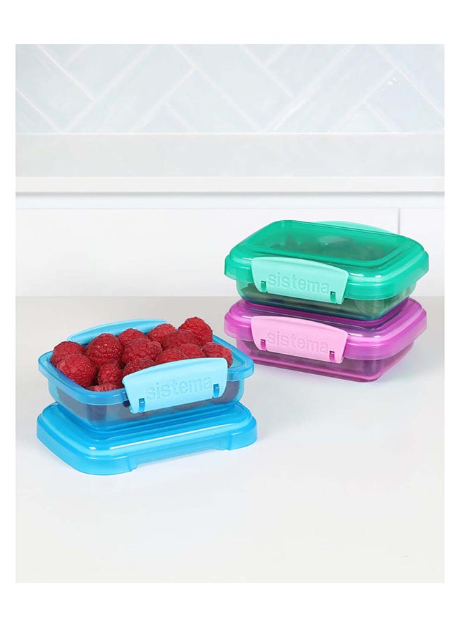 sistema - Sistema Rectangular Lunch Coloured 3 Pack SW 200ml : Food Storage - Leak-proof - Microwave-safe - Dishwasher-safe - BPA-free Assorted - Image 1