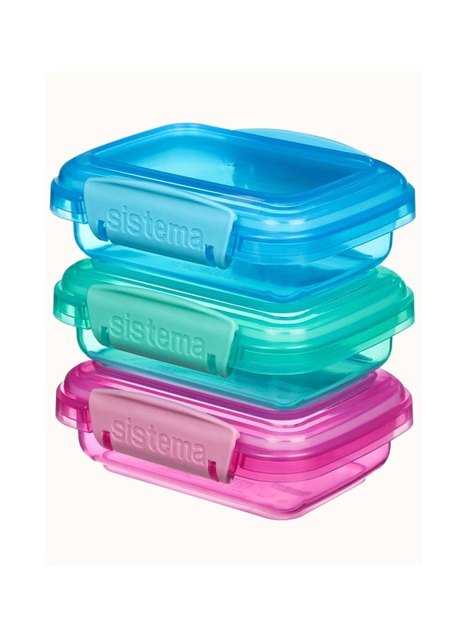 sistema - Sistema Rectangular Lunch Coloured 3 Pack SW 200ml : Food Storage - Leak-proof - Microwave-safe - Dishwasher-safe - BPA-free Assorted - Image 1