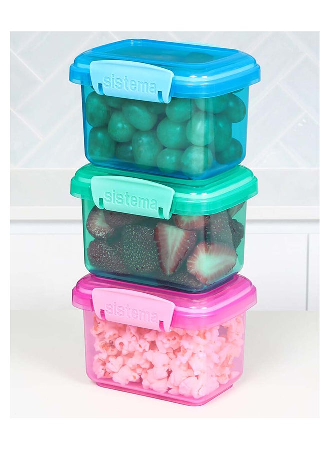 sistema - Sistema Rectangular Lunch Box Coloured 3 Pack SW 400ml : Food Storage - Leak-proof - Microwave-safe - Dishwasher-safe - BPA-free Assorted - Image 1