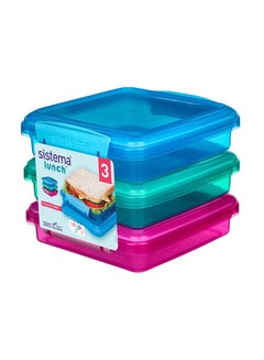 Sistema Sandwich Box Coloured 3 Pack SW 450ml : Sandwich Storage Containers - Leak-proof - Portable - BPA-free Assorted - pnsku/N17936912A/45/_/1721997688/7464e461-8974-431c-a60e-14d5c6023045