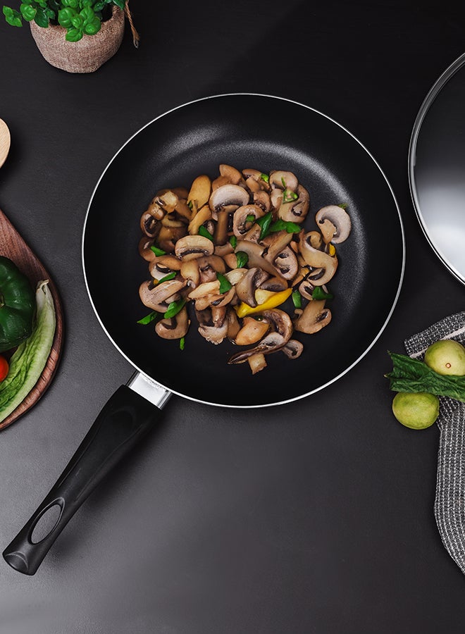 Royalford - 26 Cm Frypan With Glass Lid 3 Layer Non-Stick Coating Pfoa Free Lead Free Size 26*4.5Cm, Multi Color Multi Color 26 cmcm - Image 1