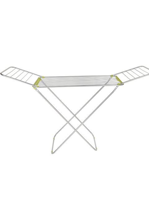Aluminium Cloth Dryer Durable Rust Proof Iron Wire And Frame Easy Folding Sturdy Sleek And Heavy Storage Silver