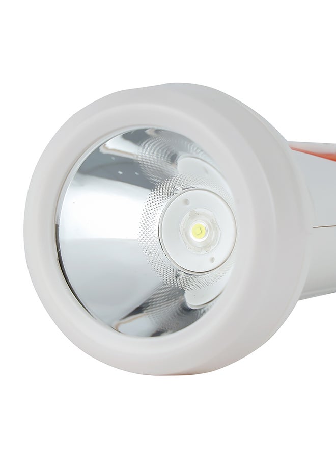 GEEPAS - LED Torch - Rechargeable LED Flashlight - Super Bright 1x3W Hi-Power LED Torch Light - Pocket Size Handheld Emergency Torch - Powerful Torch White/Orange - Image 1