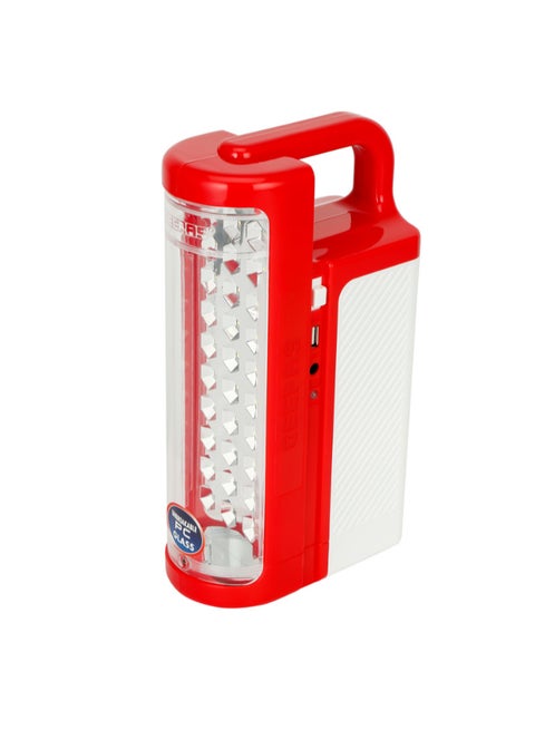 Geepas Rechargeable LED Lantern| GE5511, USB Mobile Charging| Portable| Solar Input| Unbreakable PC Glass| Ideal for Camping and Hiking Assorted