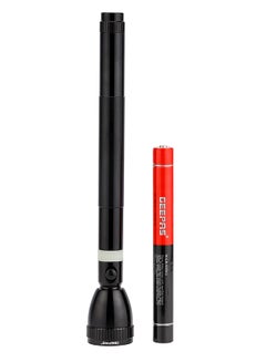 GEEPAS Rechargeable LED Flashlight (Torch Light) with Aircraft Grade Aluminum Body, Hyper Bright Cool Bright Microchip LED, High Power Long Distance Torch, Night Glow Rubber Ring Black 49x49x360mm  - Image 2