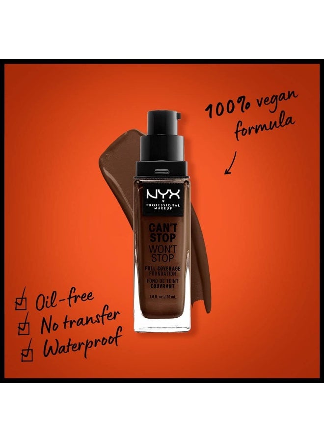 NYX PROFESSIONAL MAKEUP Can't Stop Won't Stop Full Coverage Foundation Deep Espresso  - Image 4
