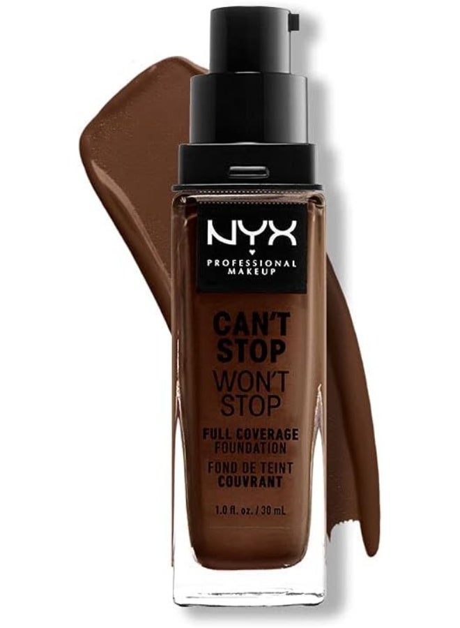 NYX PROFESSIONAL MAKEUP Can't Stop Won't Stop Full Coverage Foundation Deep Espresso  - Image 3