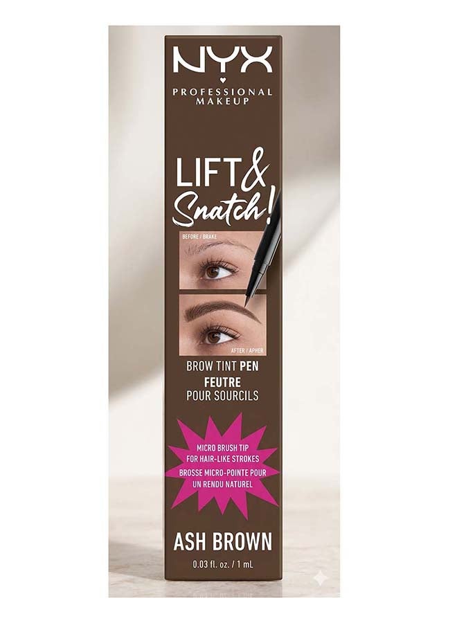NYX PROFESSIONAL MAKEUP Lift & Snatch! Brow Tint Pen  -1ml Ash Brown - Image 1
