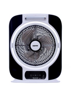 12'' Rechargeable Box Fan | 40 hours working | 16 Pcs Hi-Power SMD LED Light, Up/Down Tilting, 9 Speed Options, LCD Display, Solar panel Input - USB Fan for Office, Home & Travel Use GF989 Black & White - pnsku/N17964524A/45/_/1719214565/1d29d008-0c4b-4bf6-bf85-4ebfe59a13f3