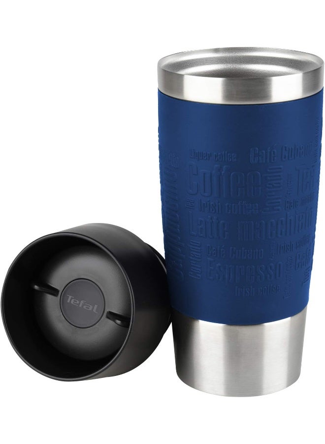 Tefal - TEFAL Travel Mug | 0.36 L | Blue | 100% Leak-Proof Thermal Mug | Double-Walled Vacuum Insulation | Hot & Cold Drinks | 360° Drinking | Easy to Open | Dishwasher-Safe| 2 Years Warranty | K3082114 Black/Silver/Blue - Image 1