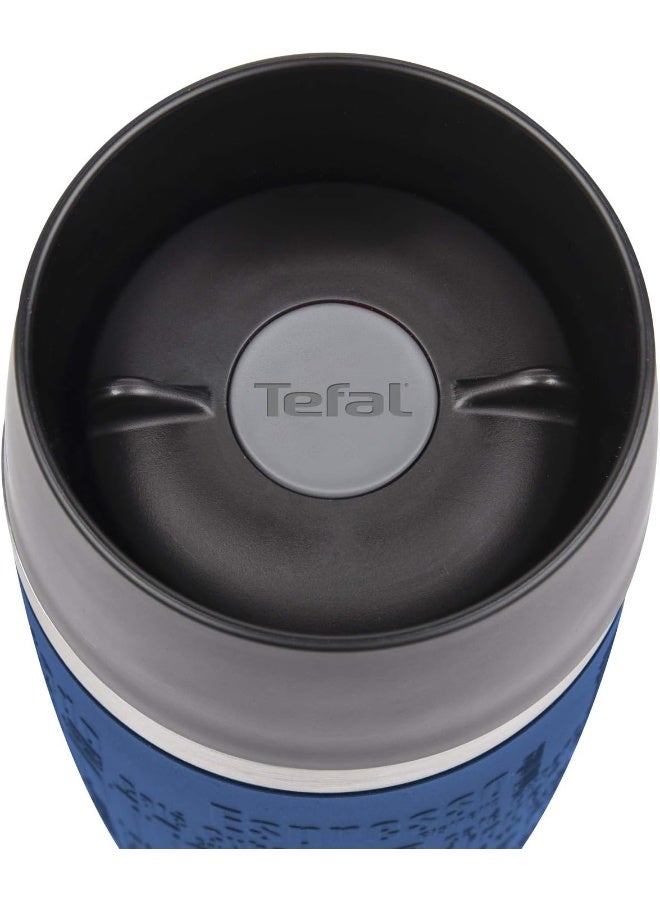 Tefal - TEFAL Travel Mug | 0.36 L | Blue | 100% Leak-Proof Thermal Mug | Double-Walled Vacuum Insulation | Hot & Cold Drinks | 360° Drinking | Easy to Open | Dishwasher-Safe| 2 Years Warranty | K3082114 Black/Silver/Blue - Image 1