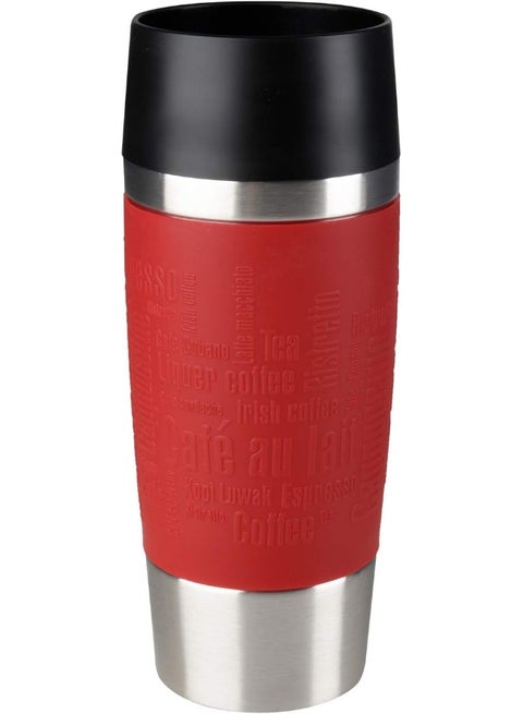 Travel Mug | 0.36 L | Red Sleeve | 100% Leak-Proof Thermal Mug | Double-Walled Vacuum Insulation | Hot & Cold Drinks | 360° Drinking | Easy To Open | Dishwasher-Safe| 2 Years Warranty Red