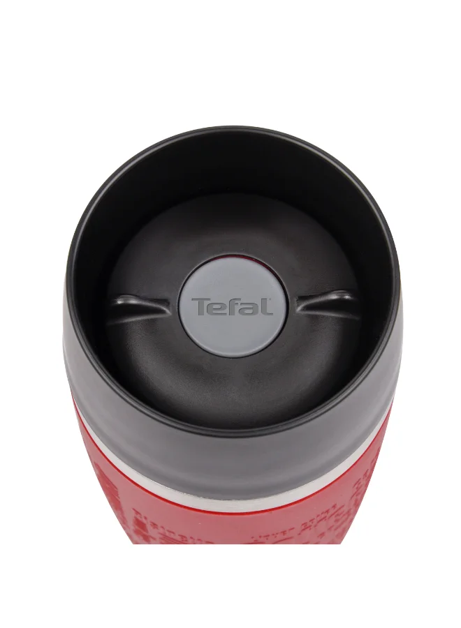 تيفال TEFAL كأس السفر | 0.36 لتر | بغطاء أحمر | كأس حراري مانع للتسرب 100% | عزل فراغ مزدوج الجدران | للمشروبات الساخنة والباردة | شرب بزاوية 360° | سهل الفتح | قابل للغسل في غسالة الأطباق | ضمان لمدة سنتين | K3084114